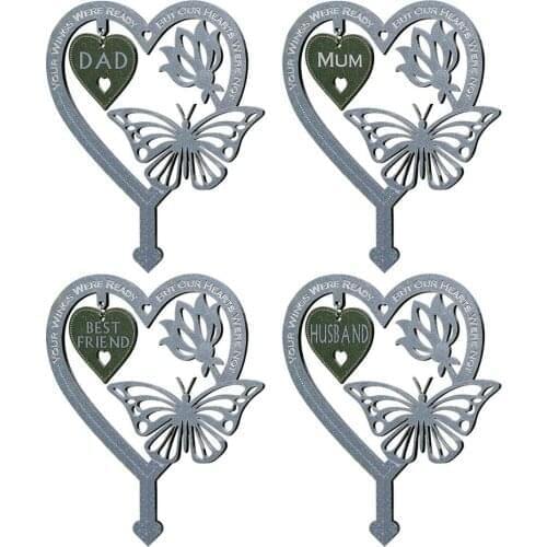 Butterfly Memorial Stake Remembrance Plaque Ornament Outdoor Garden Lawn Personalized Commemorative Plaque Ornament