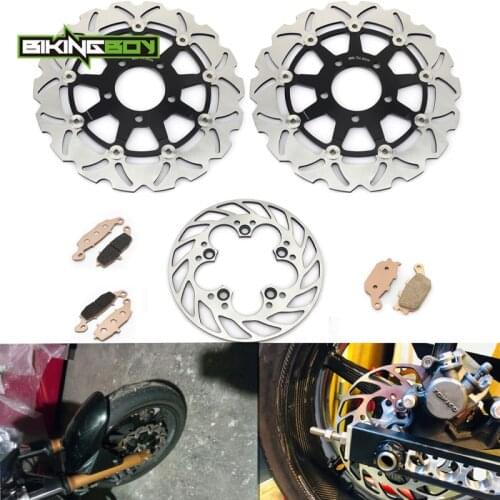BIKINGBOY For Suzuki SV 650 S 03 04 05 06 07 08 09 10 11 12 13 14 15 SV650 2003-2010 Front Rear Brake Discs Disks Rotors + Pads