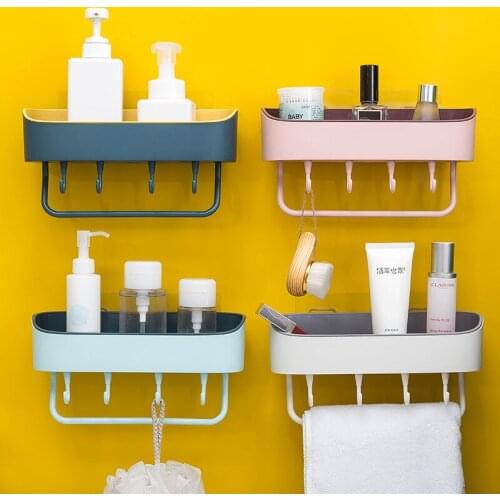 Toilet rack wall hanging free punching household wall plastic bathroom vanity towel rack toilet storage rack