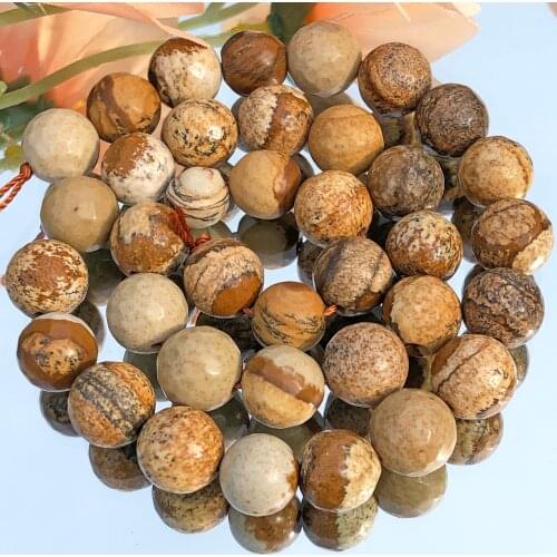 Natural Faceted Picture Jaspers Stone Beads for Jewelry Making DIY Loose Spacer Bracelet Necklace Strand 15"Strand 4/6/8/10mm