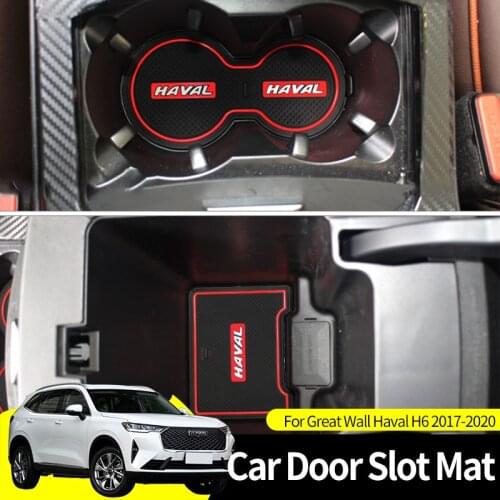 Anti-Slip Gate Slot Cup Mat For Great Wall Haval H6 2017-2020 Interior Non-slip mat Accessories Door Pad Car Styling Stickers