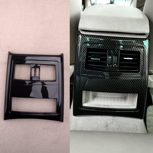 Carbon Fiber Texture Armrest Rear Air Outlet Vent Frame Anti-Kick Trim fit for BMW 3 Series E90 E92 E93 2005-2009 2010 2011 2012