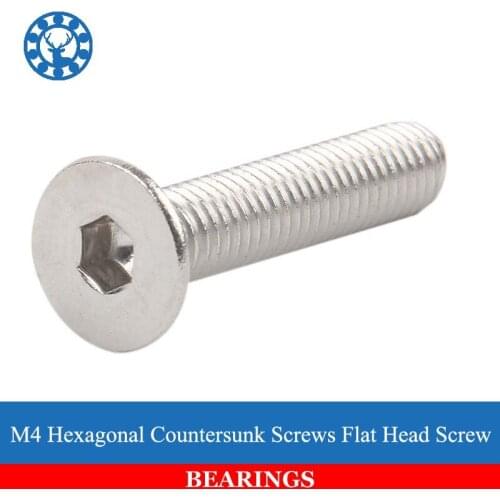 50Pcs DIN7991 GB70.3 ISO10642 JISB1194 M4 304 Stainless Steel Hexagonal Countersunk Screws Flat Head Screw
