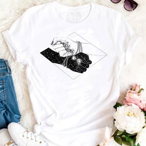 Women Summer Space Universe Star Cute Ladies 90s Cartoon Clothes Tshirts Fashion Graphic T Top Lady Print Female Tee T-Shirt