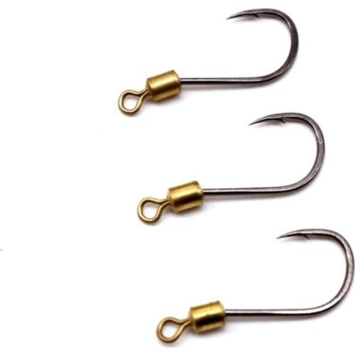 10PCS High Carbon Fishing Hook Fish Jig Swivel Hook 20 24 26mm Carp Hook Connector Circle Hooks Fly Fishing Tackle Accessories