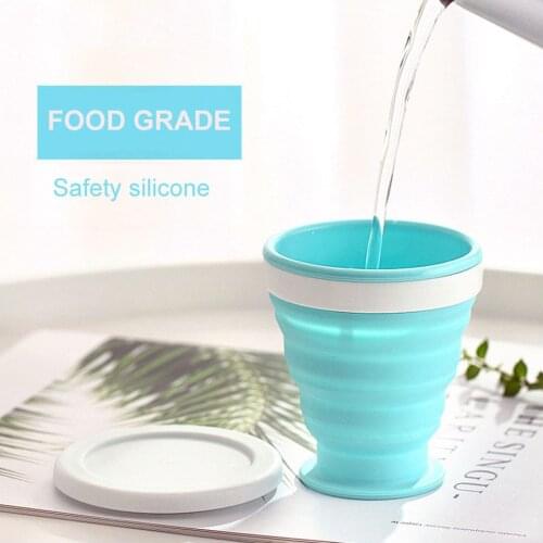 100ml 200ml 350ml Silicone Collapsible Cups Folding Cup Portable Pocket Size Reusable Coffee Cup for Hiking Outdoor