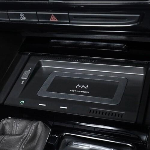 Car accessories for Volkswagen Teramont 2017 2018 2019 2020 15W QI car wireless charger fast phone charger charging plate pad