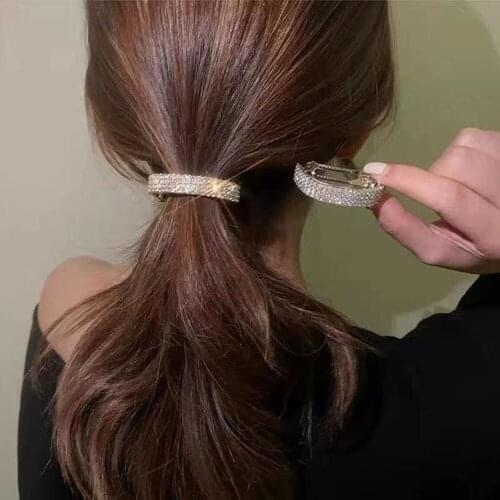 2021 New Crystal Barrette Accessories Rhinestone Hairpin Hair Clip Hair Gifts Ponytail Buckle Women Hair Accessories Hairgrip