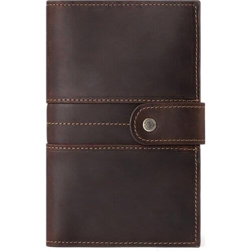 28GD Mens Vintage Leather Long Bifold RFID Wallet Passport Holder
