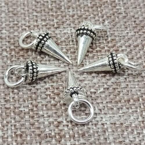 925 Sterling Silver Punk Spike Charms for Bracelet Necklace Earrings
