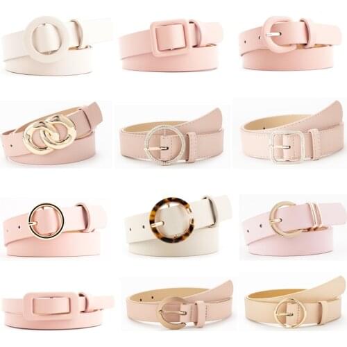 66 Styles Multiple Colour Women Belt Fashion Retro With Diamonds Double Loop Buckle PU Strap Jeans Trousers Casual Waistband