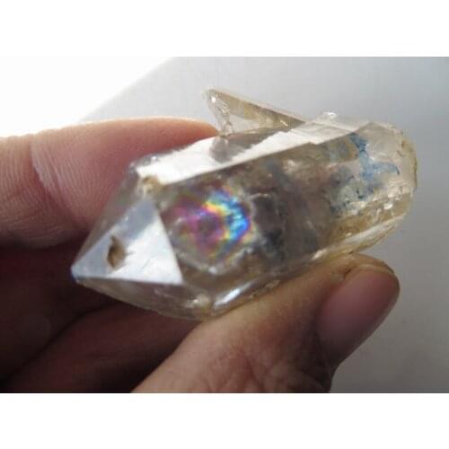 AAA Super Water Clear Quartz Crystal Herkimer Diamond With Great Rainbows 29.4g