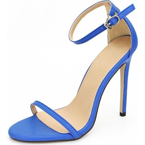 Solid Color Sandals Women Sexy High Heels Sandals Summer Patent Leather Thin Heels Women Pumps Shoes Ladies Party Shoes XKD4195