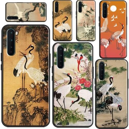 Red-crowned Crane Bird Case For OPPO Realme X2 Pro C3 XT 6 X7 X50 Reno4 Pro A9 2020 For OnePlus 8 Pro 7 7T Nord