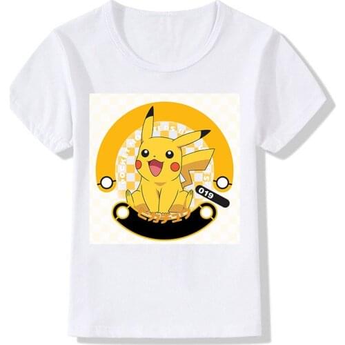 Pokemon Kids T-Shirts Pikachu Tepig Snivy Cute Pocket Monsters Print T Shirt Boys Baby Children Clothing Girls Clothes Tops Tee