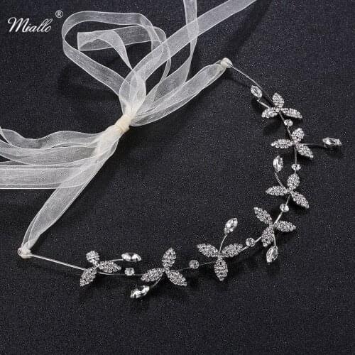Miallo Fashion Leaves Metal Alloy Headbands Wedding Austrian Crystal Stone Tiaras and Crowns for Women Headdress Hair Jewelry