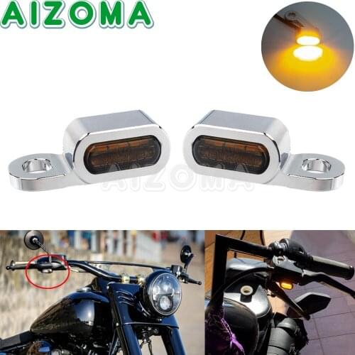 E-Mark Motorcycle Mini LED Turn Signal Light Running Indicator Amber Lamp For Harley Sportster Iron XL1200 XL 883 72 48 Roadster