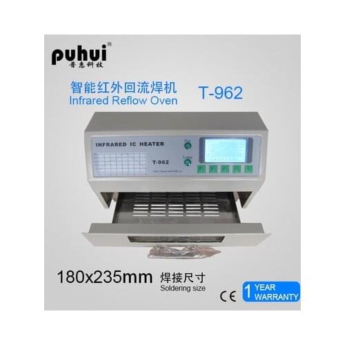Hot sell,In Stock PUHUI T-962 800W Infrared IC Heater Desktop Reflow Solder Oven BGA SMD SMT Rework Station Reflow Wave Oven