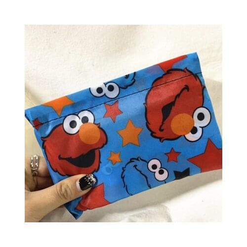 IVYYE 1PCS Hot Sesame Street Fashion Anime Portable Storage Bags Cartoon Reusable Tote Foldable Shopping Bag Pouch NEW