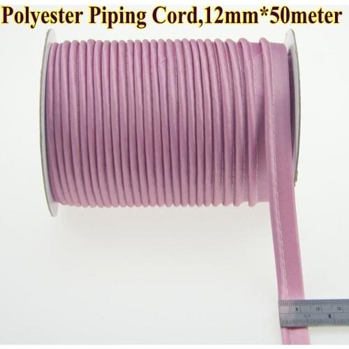 KELE STORE Polyester Piping Bias cord tape, bias Tape with cord, size: 12m,1/2" 50meters DIY hand making Dark Pink