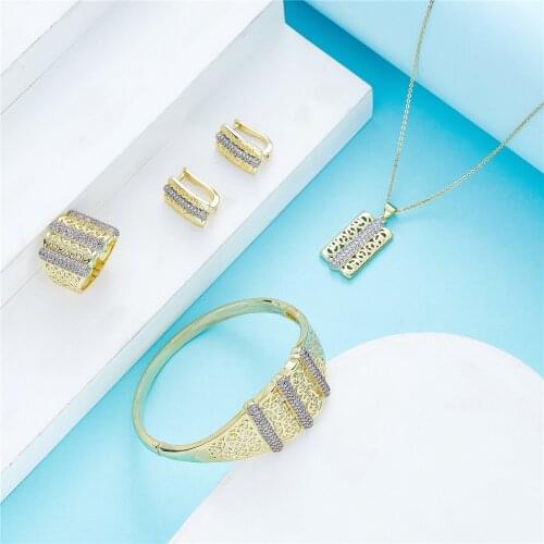 Traditional jewelry set necklace earrings Ring for women traditional brida jewelry set Morocco gold color jewelry set