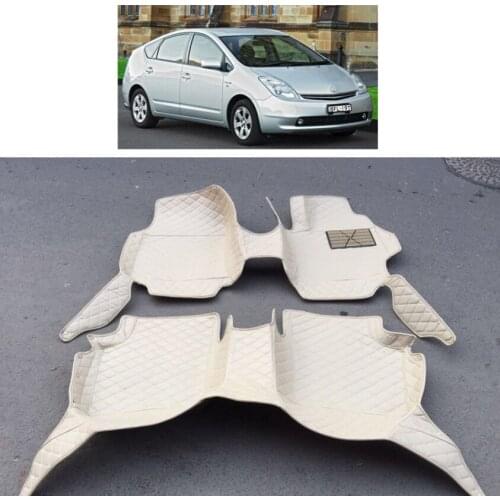 Leather car floor mats for toyota prius zw20 2004 2005 2006 2007 2008 2009 2010 2011 2012 2013 2014 2015 zw30 20 30