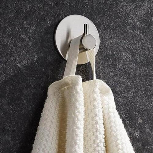 Stainless steel clothes hook wall strong clothes towel hook self-adhesive wall-mounted hook key towel sundries storage hook