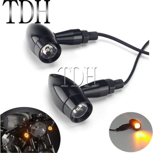 Universal Motorcycle Metal Bullet LED Turn Signal Lamp Brake Light Amber Color Indicators for Harley Touring Honda Kawasaki ATV