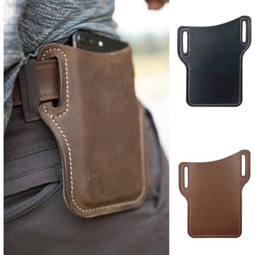 Men Cellphone Loop Holster Case Belt Waist Bag Props PU Leather Purse Phone Wallet