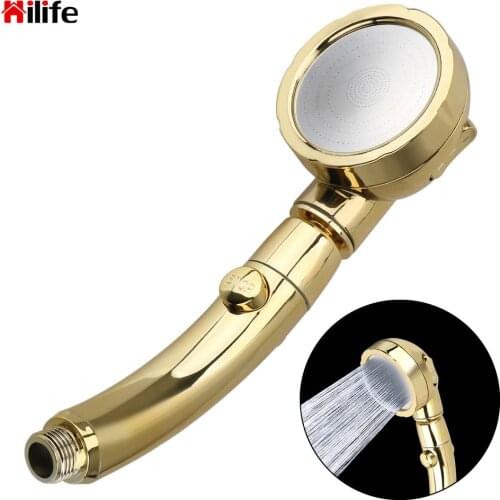 HILIFE 360 Degrees Rotating Handheld Shower Head Adjustable Water Saving Shower Head 3 Spray Setting with ON/OFF Pause Switch