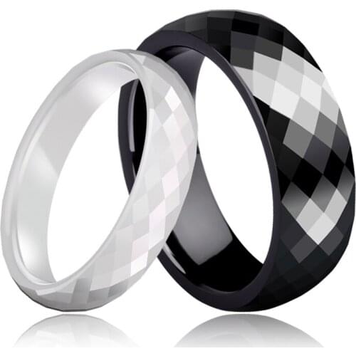 New Fashion Jewelry High Quality Ceramic Ring Lovers Rings Couples White/Black Two Tones Size 6-11 Free Shipping