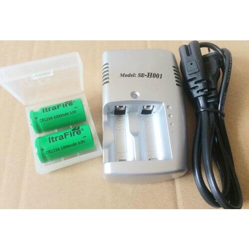New 2 pcs. 16340 CR123A 17335 1000mah rechargeable battery +3V CR123A charger, digital camera, made a special battery