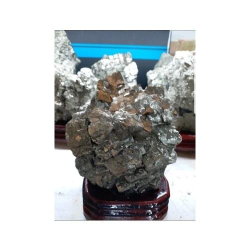 Display Specimens NATURAL pyrite SPECIMEN STONE+stand