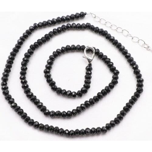 Wholesale Price Jewelry Set for Women Natural Stone Black Crystal Necklace Bracelet Sets Short Chain Choker Accessories B109