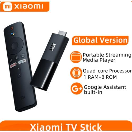 Global Version Xiaomi Mi TV Stick Android TV 9.0 Smart 1080P 1GB RAM 8GB ROM Bluetooth 4.2 Mini TV Dongle Wifi Google Assistant
