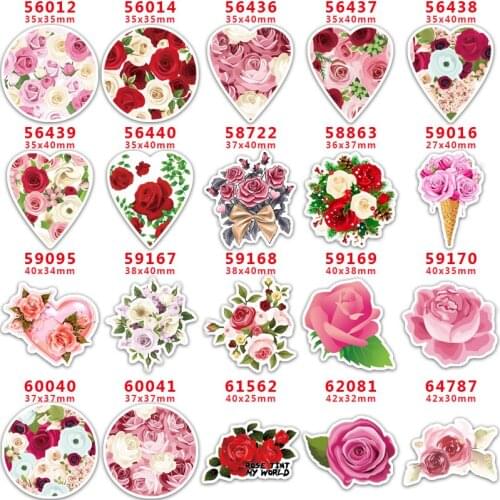 DIY Craft Supplies Sewing Accessories Cartoon Rose Printed Planar Resins Mold 10 Pieces. PR-56012