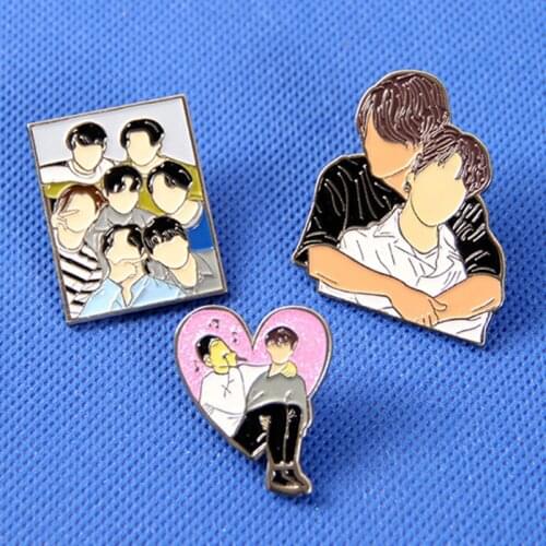 Rap Monster Jimin Jin Jungkook SUGA J-HOPE Brooch Pins Enamel Metal Badges Lapel Pin Brooches Jackets Fashion Jewelry Accessorie