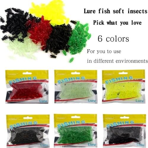 Six-color Colorful Simulation Cricket Soft Bait 2.1cm0.7g Outdoor Fishing Tackle 50 Pcs/bag