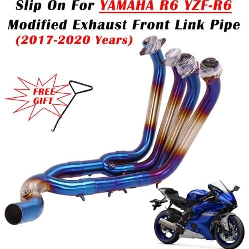 Slip On For YAMAHA R6 YZF-R6 2017-2020 Years Motorcycle Exhaust Escape Modified Connection Front Link Pipe Without Muffler