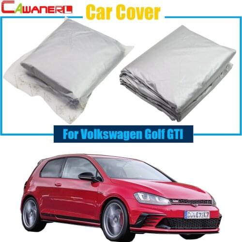 Cawanerl Car Outdoor Snow Rain Resistant Anti-UV Sun Shield Car Cover Sunshade For Volkswagen Golf GTI