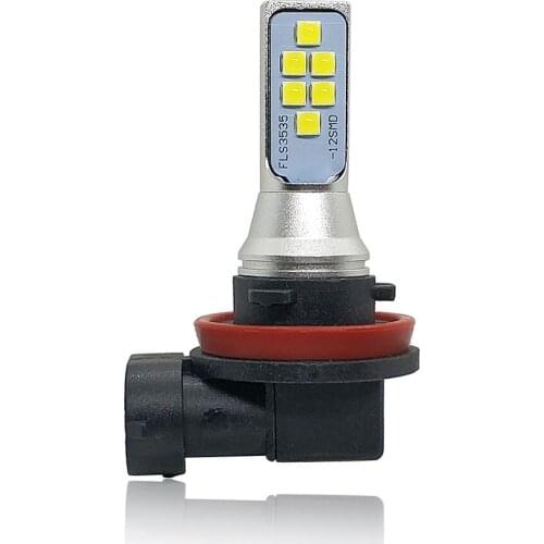 1 Pcs H8 H11 Led Canbus HB3 9005 HB4 9006 Fog Lights Bulb 3535 LED 12SMD 1200 LM 12 V 24 V 6000K White Car Driving Running Lamp