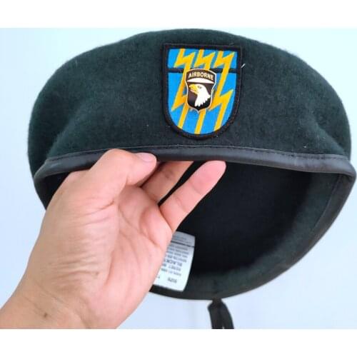 Tomwang2012 US Army 12th Special Forces Group Wool Green Beret 101ST AIRBORNE DIVISION EAGLE INSIGNIA Military Hat 1961~1994