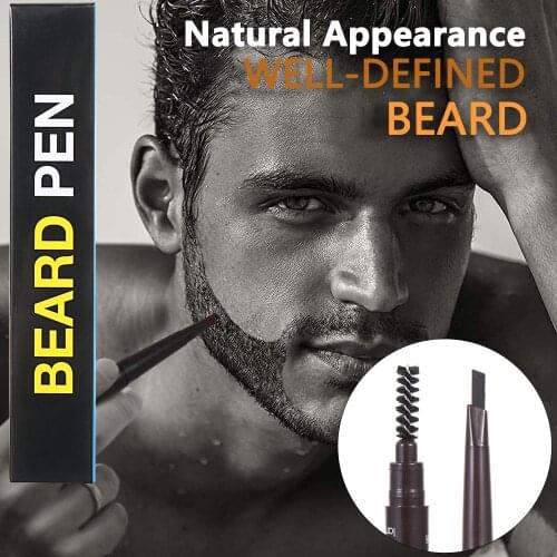 Look Waterproof Male Mustache Repair Shape Beard Growth Pencil Natural Hair Grower Beard Filler Pen Fast Camouflage