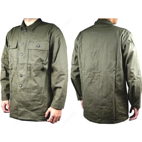 WW2 US Army Green HBT JACKET PURE COTTON COAT OUTDOOR UNIFORM