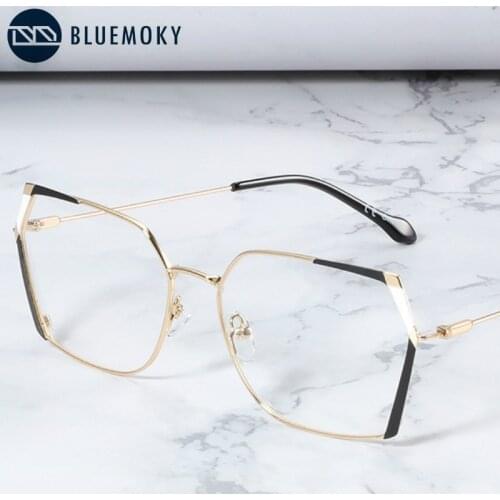 BLUEMOKY Polygon Glasses Frame Women Men Vintage Clear Lens Myopia Eyeglasses Frames Female Metal Optical Spectacles Frames