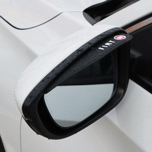 2pcs Silica Gel Car Rearview Mirror Rain Blades Anti Rain Visor Snow Guard For Fiat Panda Bravo Punto Croma 500 595