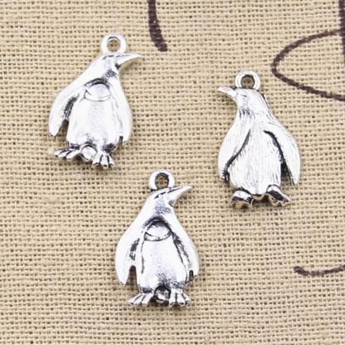 20pcs Charms Animal Penguin 20x12mm Antique Silver Color Pendants DIY Necklace Crafts Making Findings Handmade Tibetan Jewelry