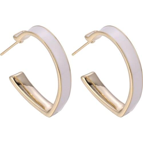ONYSS 2021 New Fashion Women Beautiful Luxury Dripping process Jewelry Heart Earring 14K Gold Plated Stud Earring