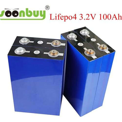 New 4PCS 3.2V 100Ah LiFePO4 battery pack Lithium iron phospha DIY 4S 12V 24V 300A motorcycle Electric Car Solar Inverter