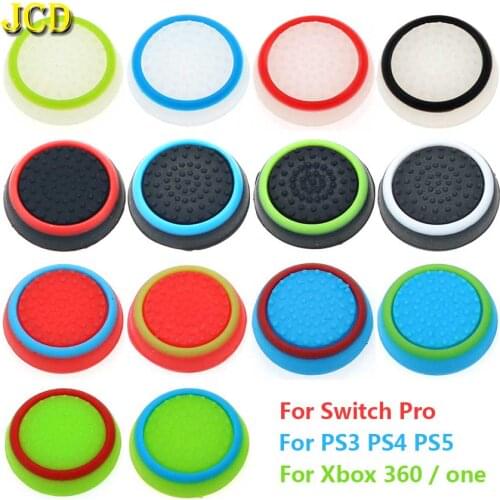 JCD 4PCS Thumb Silicone Stick Grip Cap Cover For PS3 PS4 PS5 Xbox 360 One X S For Switch Pro Controller Joystick Cap Cases